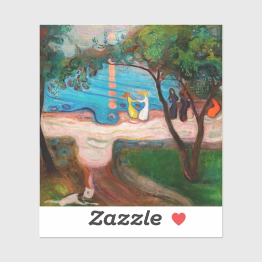 Edvard Munch - Dans op het strand Sticker (Vel)