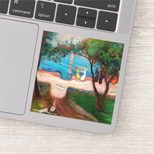 Edvard Munch - Dans op het strand Sticker (Detail)