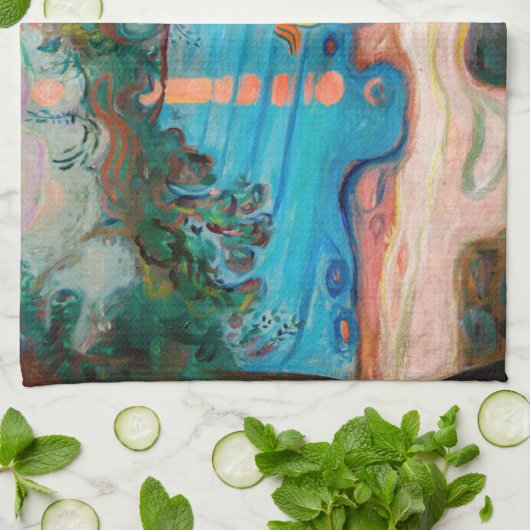 Edvard Munch - Dans op het strand Theedoek (Gevouwen)