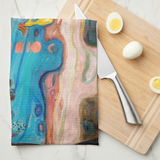 Edvard Munch - Dans op het strand Theedoek (Quarter Fold)