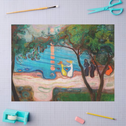 Edvard Munch - Dans op het strand Tissuepapier (Craft)