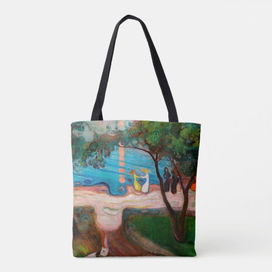 Edvard Munch - Dans op het strand Tote Bag (Achterkant)