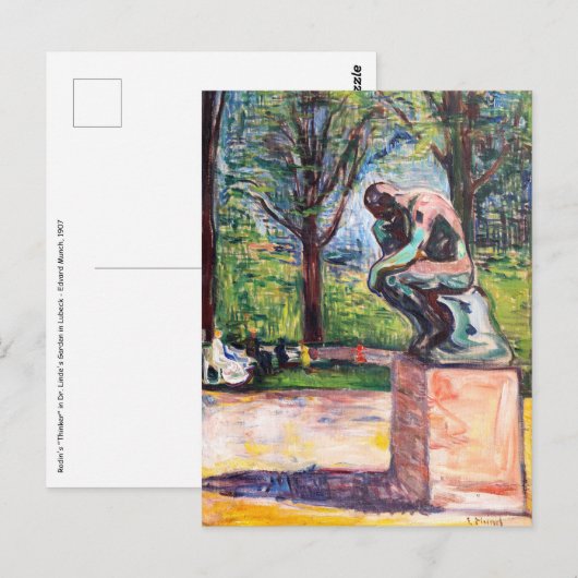 Edvard Munch - De Denker van Rodin Briefkaart (Voorkant / Achterkant)