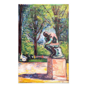 Edvard Munch - De Denker van Rodin Foto Afdruk