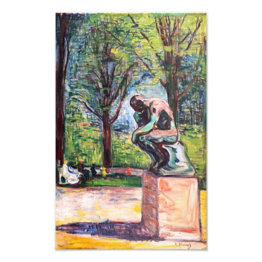 Edvard Munch - De Denker van Rodin Foto Afdruk (Voorkant)