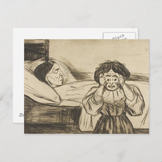 Edvard Munch - De dode moeder en haar kind Briefkaart (Voorkant / Achterkant)