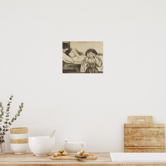 Edvard Munch - De dode moeder en haar kind Poster (Keuken)