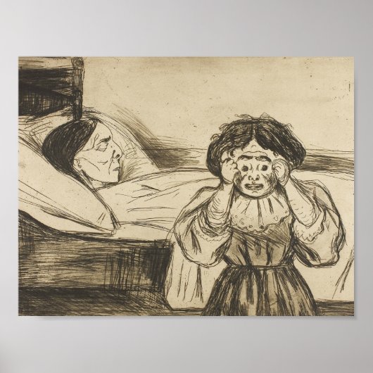 Edvard Munch - De dode moeder en haar kind Poster (Voorkant)
