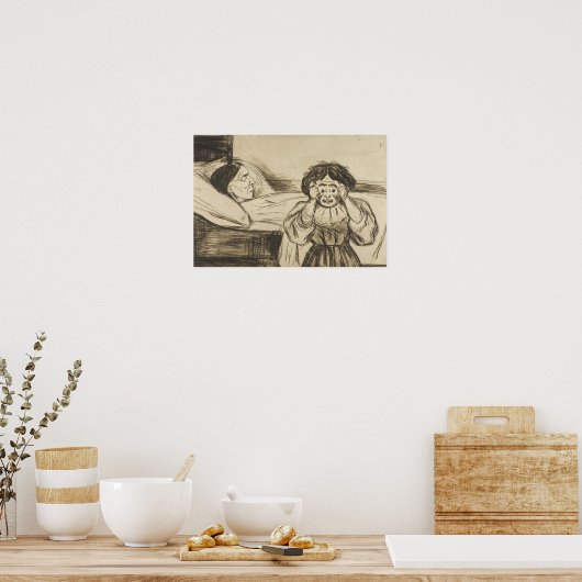 Edvard Munch - De dode moeder en haar kind Poster (Keuken)