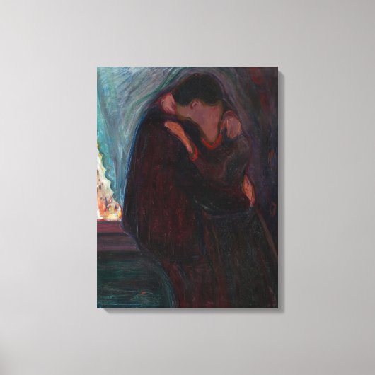Edvard Munch - De Kus Canvas Afdruk (Voorkant)