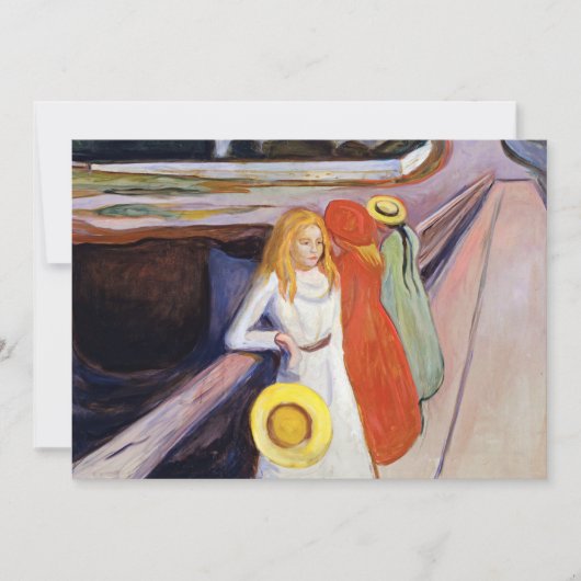 Edvard Munch - De meisjes op de brug 1901 Bedankkaart (Voorkant)