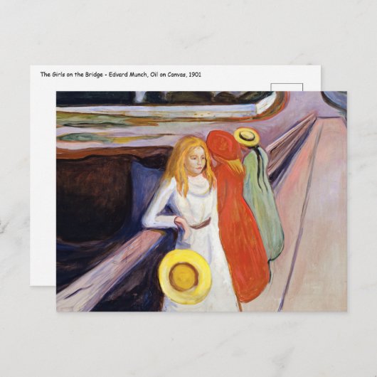Edvard Munch - De Meisjes op de Brug 1901 Briefkaart (Voorkant / Achterkant)