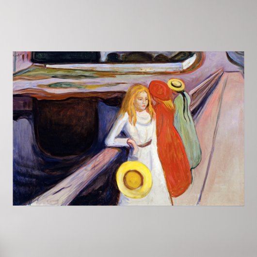 Edvard Munch - De Meisjes op de Brug 1901 Poster (Voorkant)