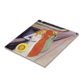 Edvard Munch - De meisjes op de brug 1901 Tegeltje (Zijkant)