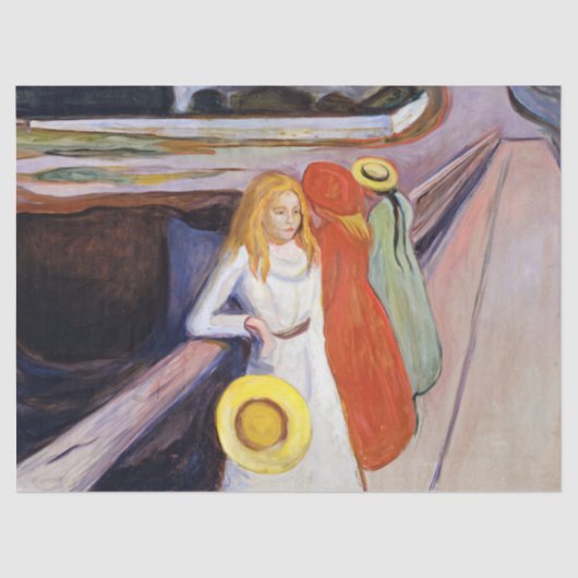 Edvard Munch - De meisjes op de brug 1901 Tissuepapier (Voorkant)