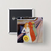 Edvard Munch - De meisjes op de brug 1901 Vierkante Button 5,1 Cm (Voorkant /achterkant)