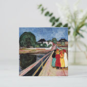 Edvard Munch - De Meisjes op de Brug 1902 Bedankkaart (Staand voorkant)