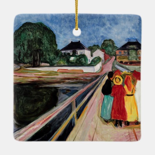 Edvard Munch - De meisjes op de brug 1902 Keramisch Ornament (Achterkant)