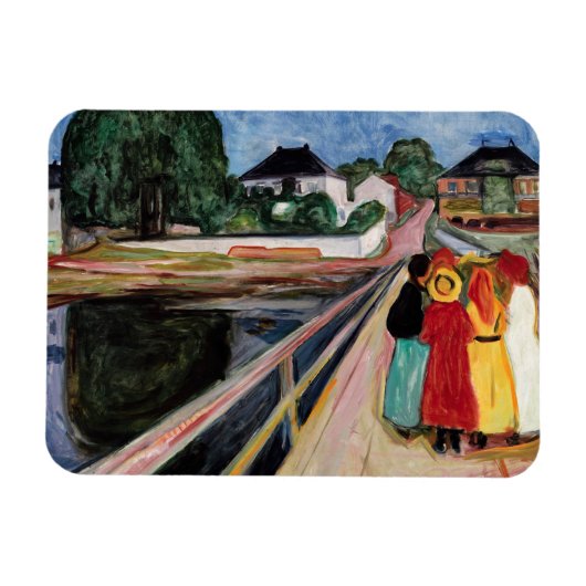 Edvard Munch - De meisjes op de brug 1902 Magneet (Horizontaal)