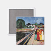Edvard Munch - De meisjes op de brug 1902 Magneet (Voorkant / Achterkant)