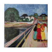 Edvard Munch - De meisjes op de brug 1902 Tegeltje (Voorkant)