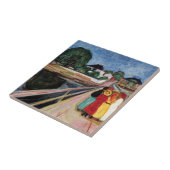 Edvard Munch - De meisjes op de brug 1902 Tegeltje (Zijkant)