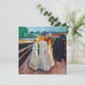 Edvard Munch - De meisjes op de brug 1903 Bedankkaart (Staand voorkant)