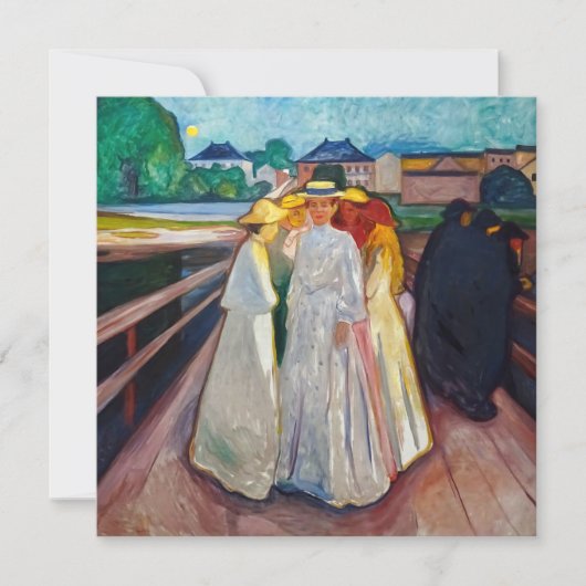 Edvard Munch - De meisjes op de brug 1903 Bedankkaart (Voorkant)