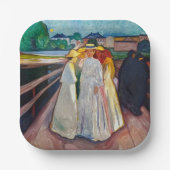 Edvard Munch - De meisjes op de brug 1903 Papieren Bordje (Voorkant)