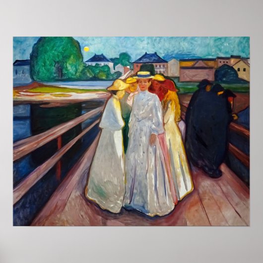 Edvard Munch - De Meisjes op de Brug 1903 Poster (Voorkant)