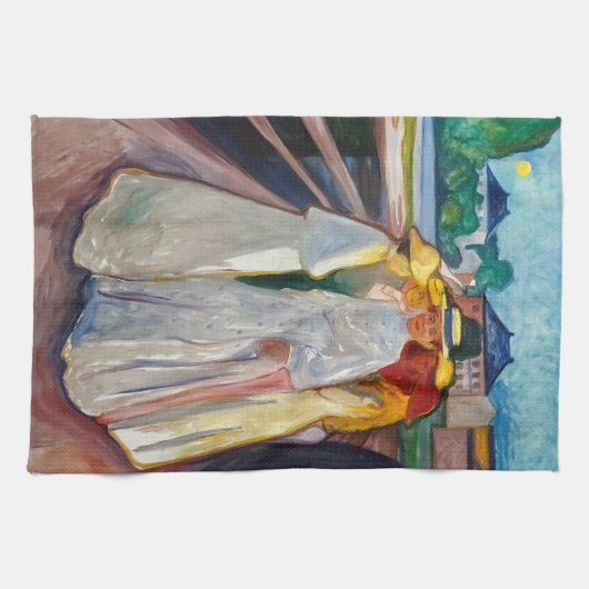 Edvard Munch - De meisjes op de brug 1903 Theedoek (Horizontaal)