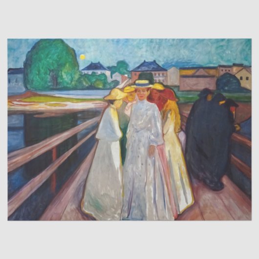 Edvard Munch - De meisjes op de brug 1903 Tissuepapier (Voorkant)