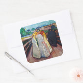 Edvard Munch - De meisjes op de brug 1903 Vierkante Sticker (Envelop)