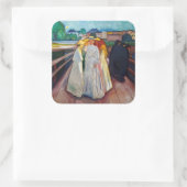 Edvard Munch - De meisjes op de brug 1903 Vierkante Sticker (Tas)