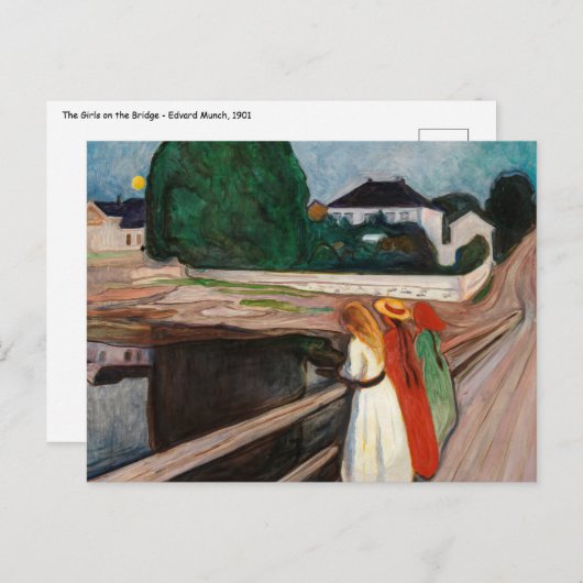 Edvard Munch - De meisjes op de brug Briefkaart (Voorkant / Achterkant)