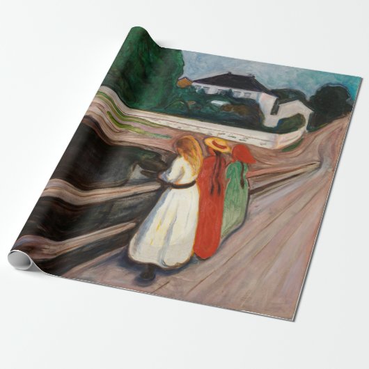Edvard Munch - De meisjes op de brug Cadeaupapier (Uitgerold)