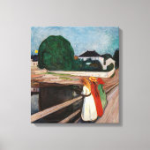 Edvard Munch - De meisjes op de brug Canvas Afdruk (Voorkant)
