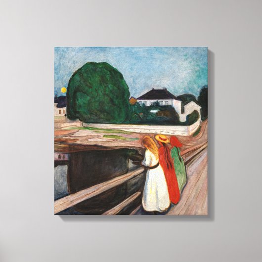 Edvard Munch - De meisjes op de brug Canvas Afdruk (Voorkant)
