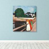 Edvard Munch - De meisjes op de brug Canvas Afdruk (Insitu (Houten vloer))