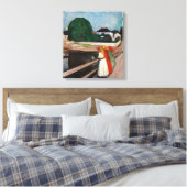 Edvard Munch - De meisjes op de brug Canvas Afdruk (Insitu (Slaapkamer))