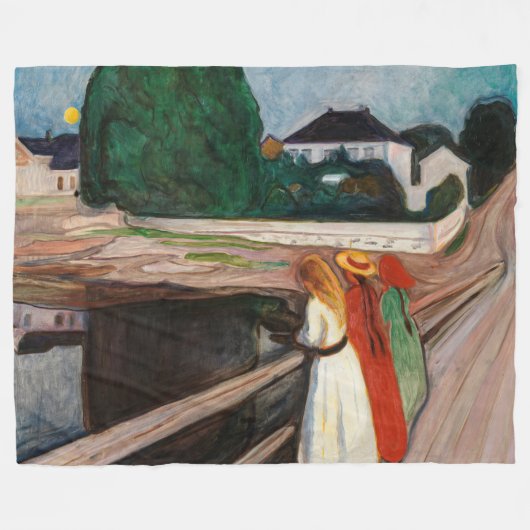 Edvard Munch - De meisjes op de brug Fleece Deken (Voorkant (Horizontaal))