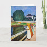 Edvard Munch - De meisjes op de brug in de witte n