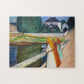 Edvard Munch - De meisjes op de brug in de witte n Legpuzzel (Horizontaal)