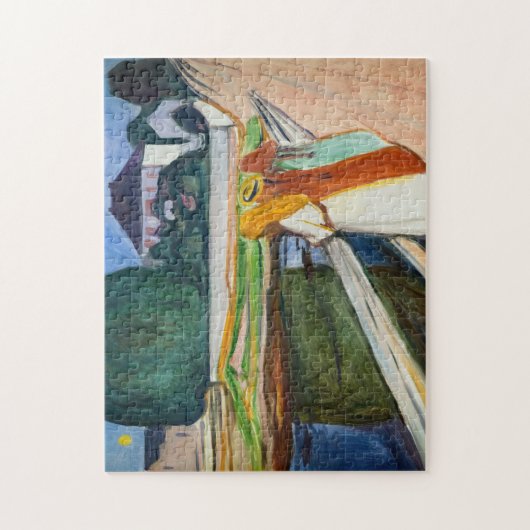 Edvard Munch - De meisjes op de brug in de witte n Legpuzzel (Verticaal)