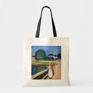 Edvard Munch - De meisjes op de brug in de witte n Tote Bag