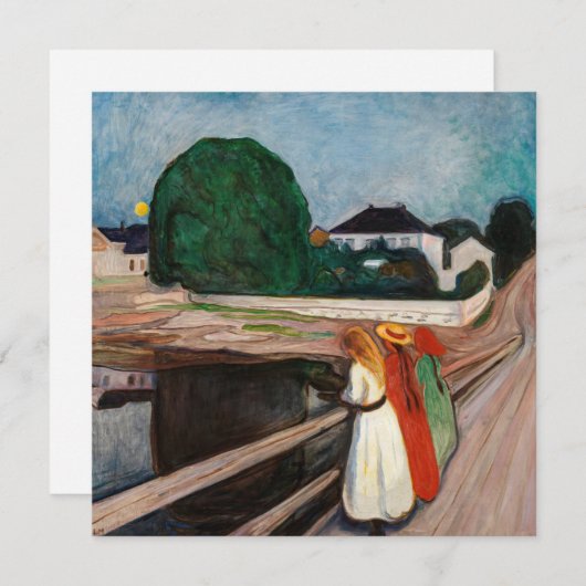 Edvard Munch - De meisjes op de brug Kaart (Voorkant / Achterkant)
