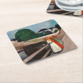 Edvard Munch - De meisjes op de brug Kartonnen Onderzetters (Schuin)