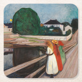 Edvard Munch - De meisjes op de brug Kartonnen Onderzetters
