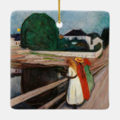 Edvard Munch - De meisjes op de brug Keramisch Ornament (Achterkant)