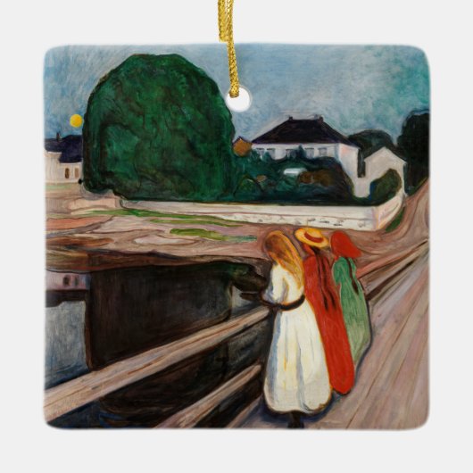 Edvard Munch - De meisjes op de brug Keramisch Ornament (Voorkant)